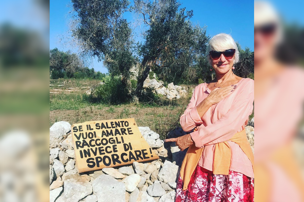 Helen Mirren: “Se il Salento vuoi amare raccogli invece di sporcare”