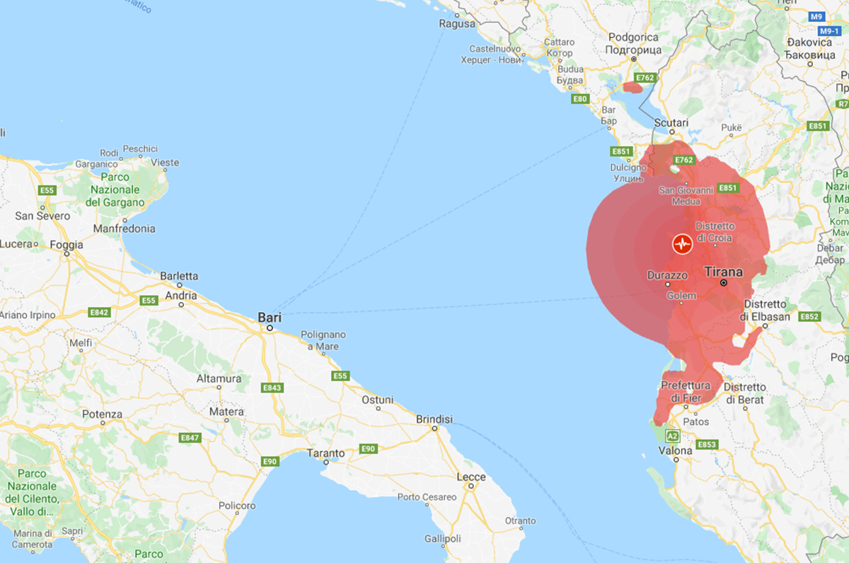 Terremoto nella notte in Albania, trema anche la Puglia