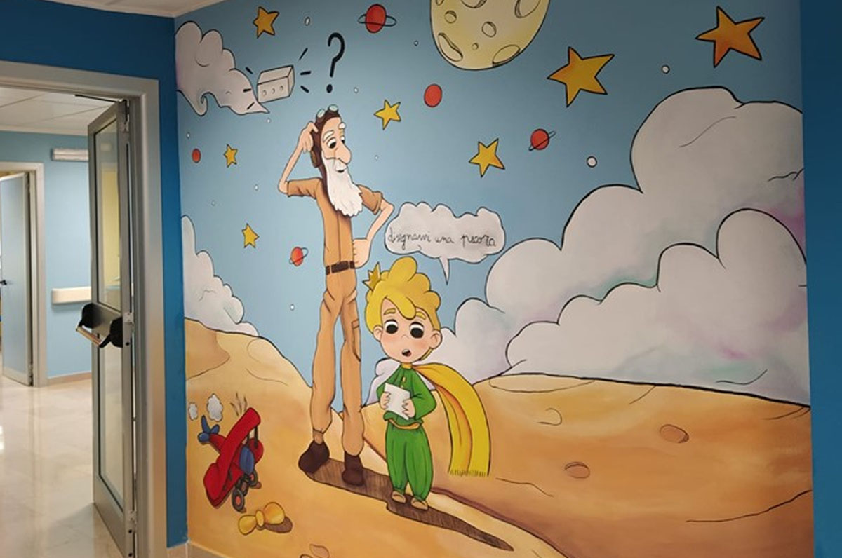 “Il piccolo principe” disegnato nel reparto di pediatria di San Severo