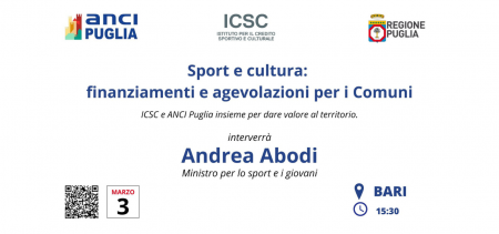 Finanziamenti sport e cultura: oggi a Bari il confronto con il Ministro Abodi | Puglia.com